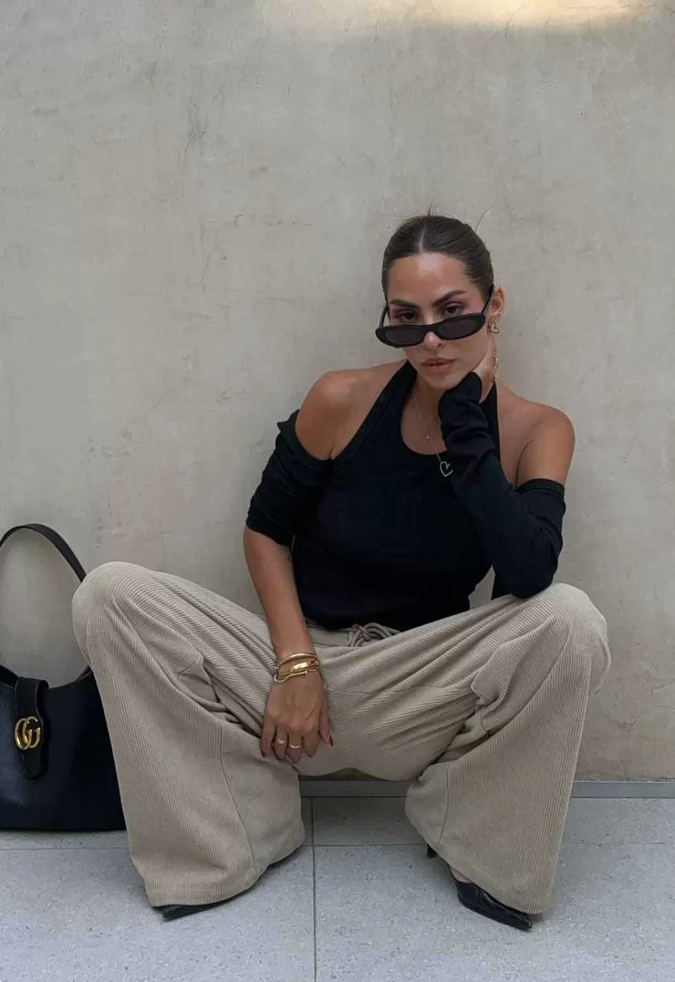 Lioness Slouched Tie Up Pant Hot